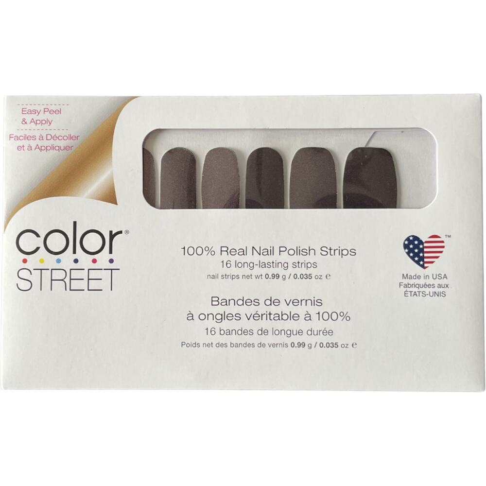 Color Street Dark Matter Nail Polish Strips Plum Gold Shimmer FMS121